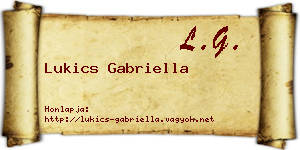 Lukics Gabriella névjegykártya